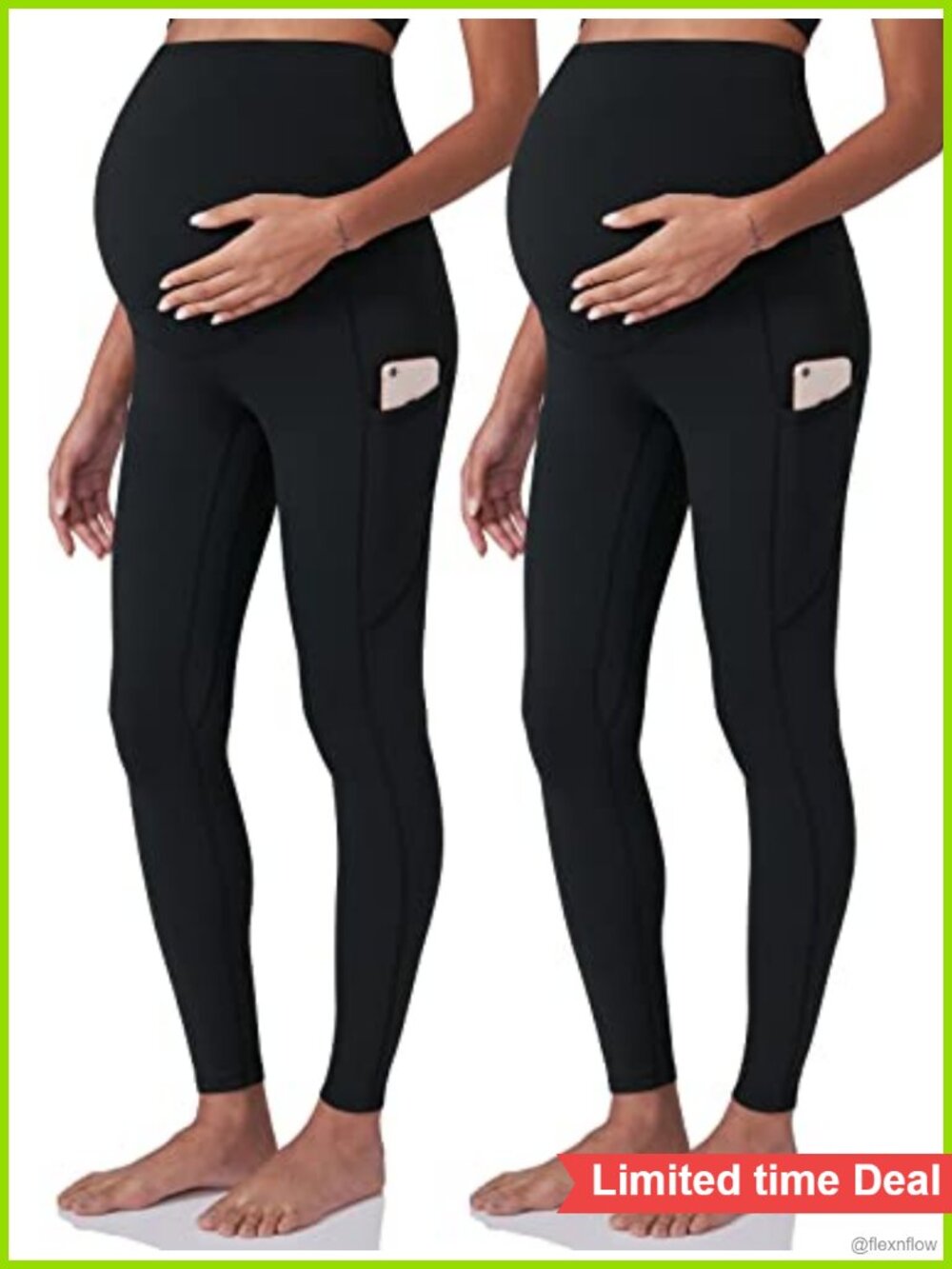 Maternity Workout Leggings Yoga Pants Pockets High Rise